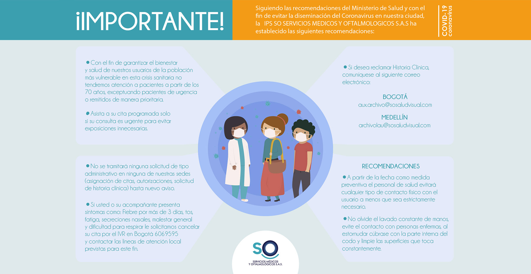 Prevención coronavirus opticas SO